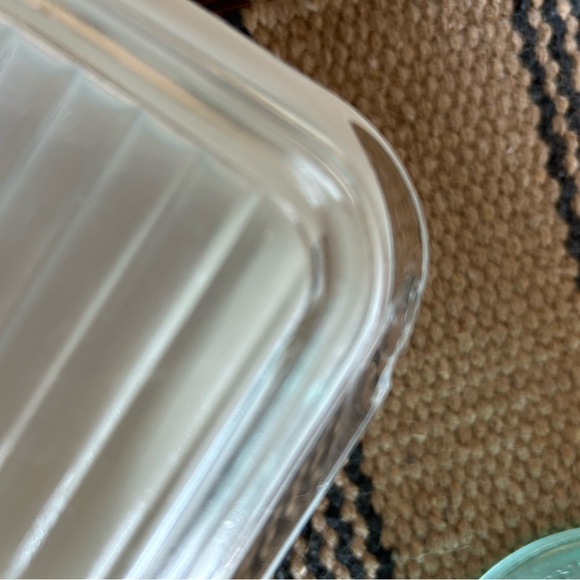 Pyrex set of 3 Butterprint Amish Turquoise Fridgies with lids - Picture 6 of 12